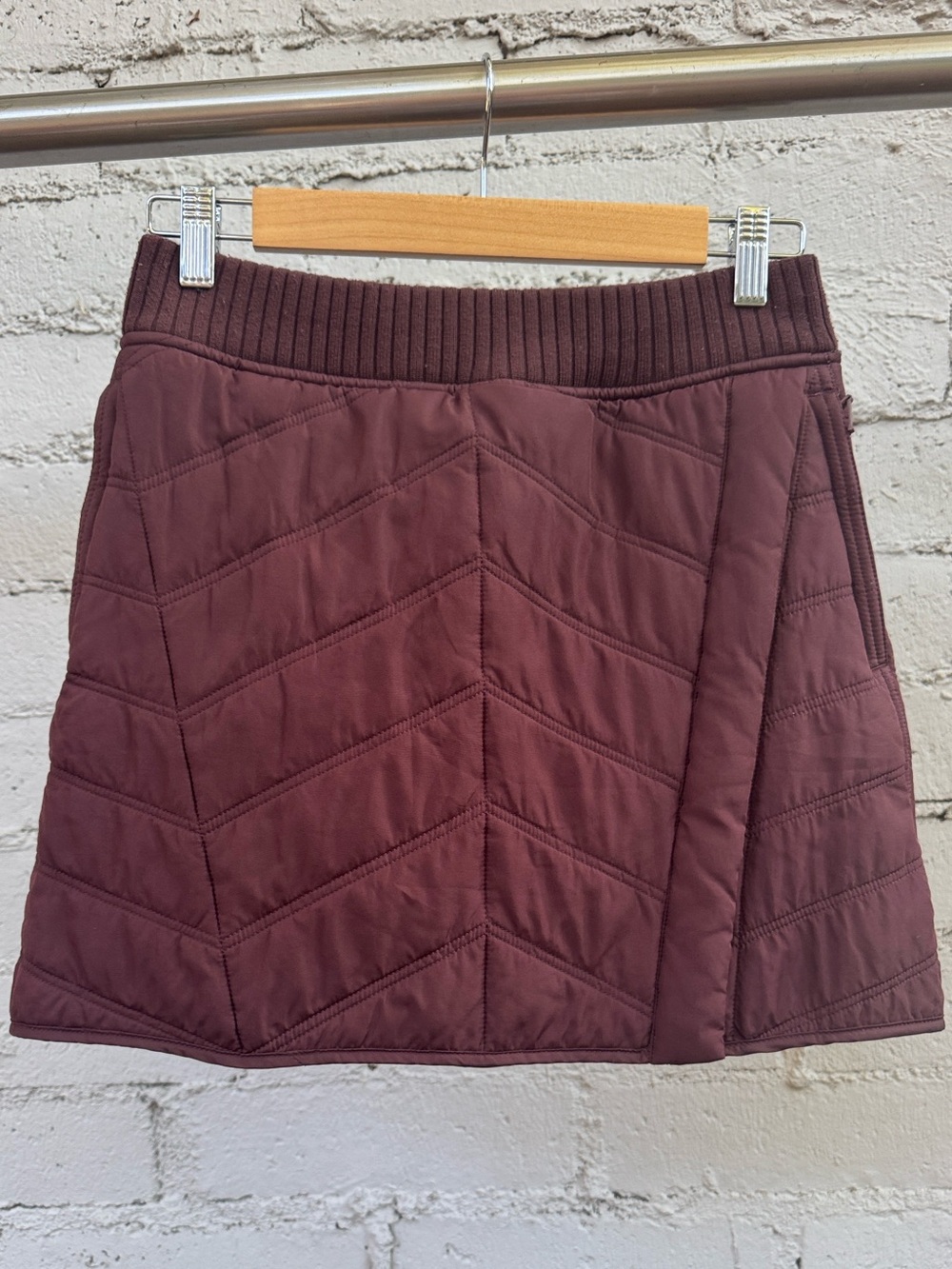 Prana Diva Wrap Skirt Wedged Wood Quilted Mini Size XS - Picture 4 of 14